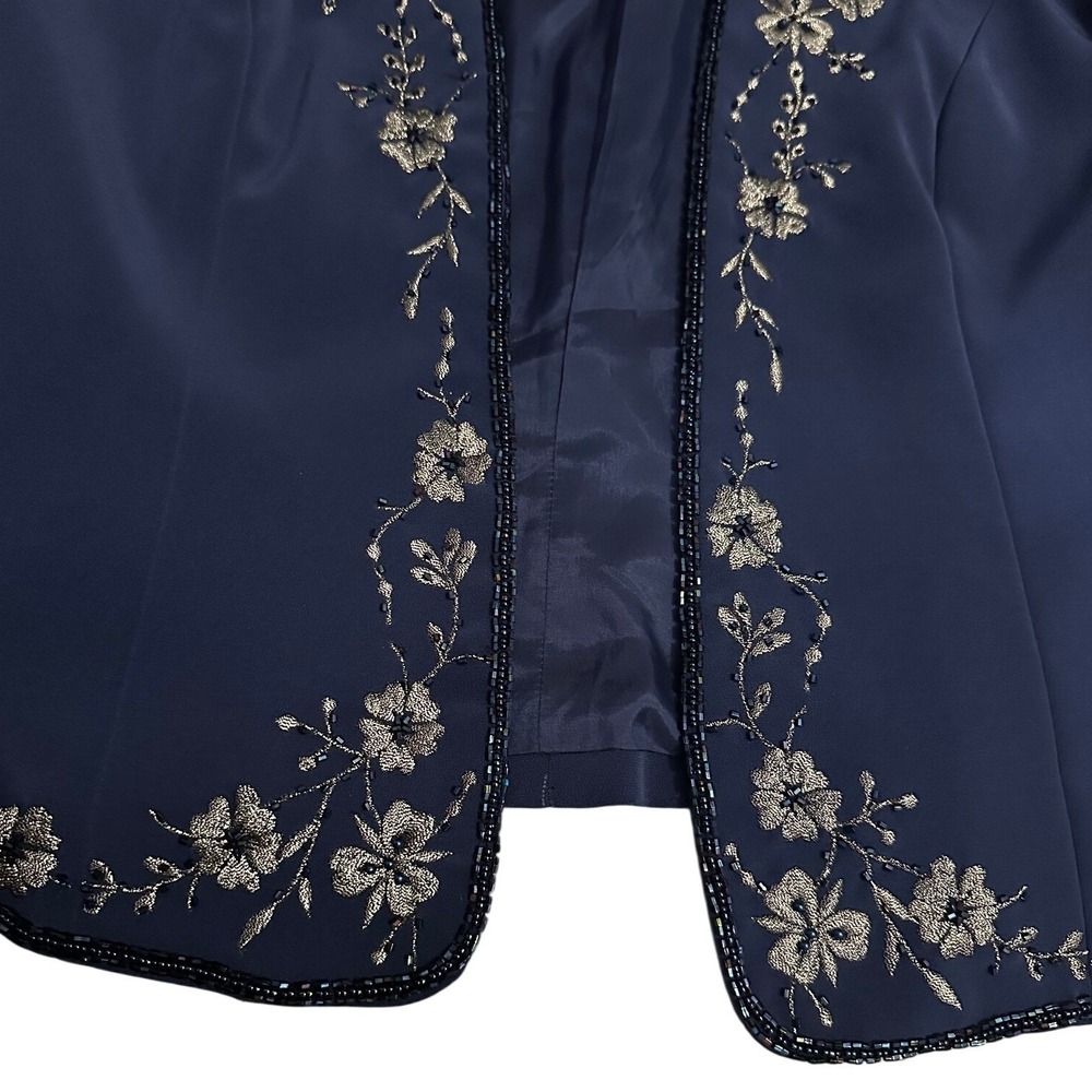 Montage by Mon Cheri Navy Blue Beaded Floral Maxi Dress And Bolero Jacket 8 - Picture 10 of 10